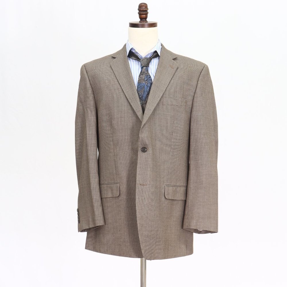 Calvin Klein 44L Brown Solid 2-Button Sport Coat Blazer Jacket O296